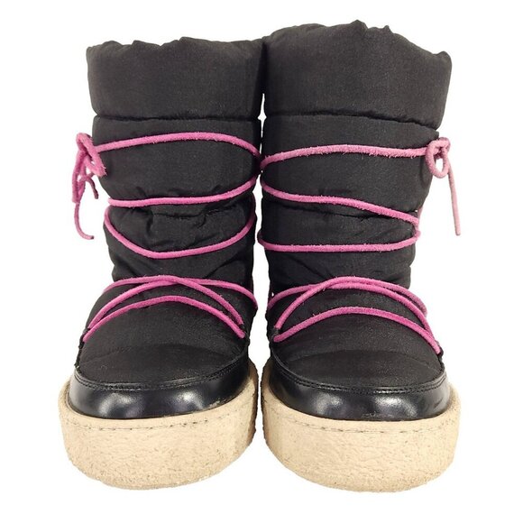 Isabel Marant Zenora Boots 37 US 6.5 Womens Black Fleece Lied $815 - Picture 4 of 14